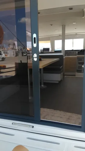 pivoting glazed door.